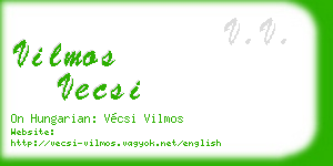 vilmos vecsi business card